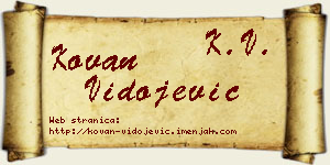 Kovan Vidojević vizit kartica